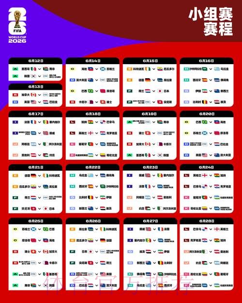 2026世界杯赛程完整版